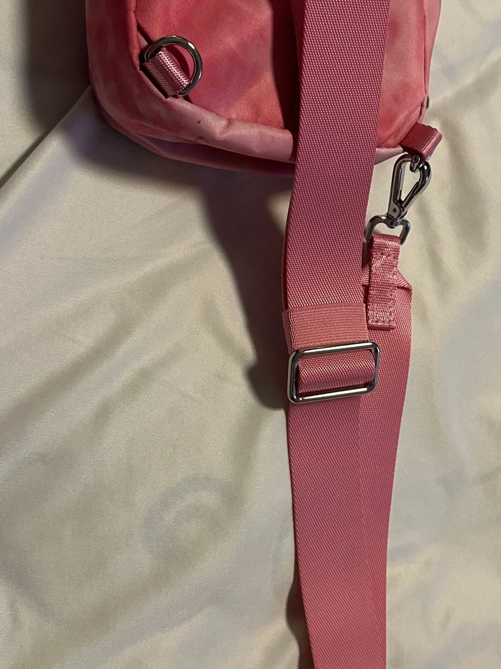 lululemon athletica Pink Mini Backpack Pouch with Silver Hardware